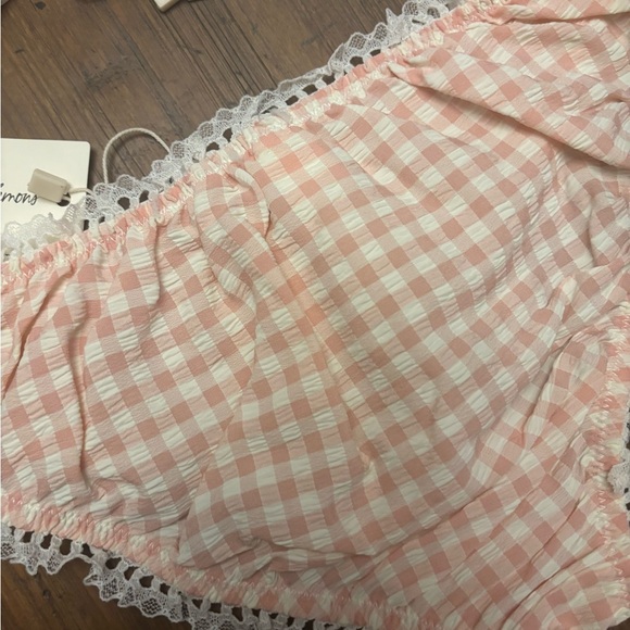 NWT for love and lemons pink gingham lingerie set - Picture 15 of 16
